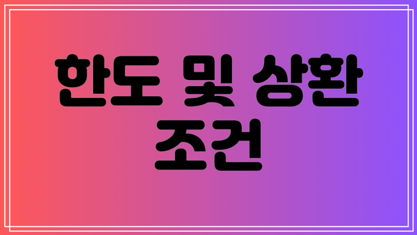 한도 및 상환 조건