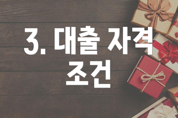 3. 대출 자격 조건