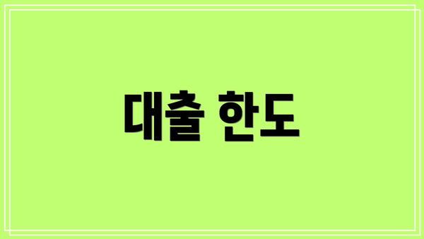 대출 한도