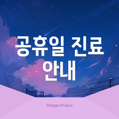 공휴일 진료 안내