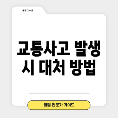 교통사고 발생 시 대처 방법