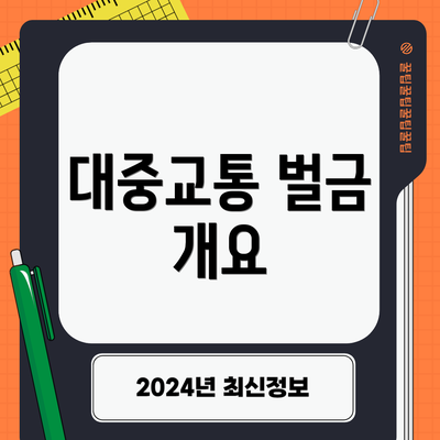 대중교통 벌금 개요