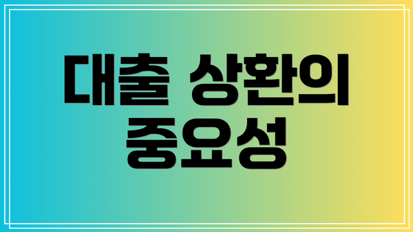 대출 상환의 중요성