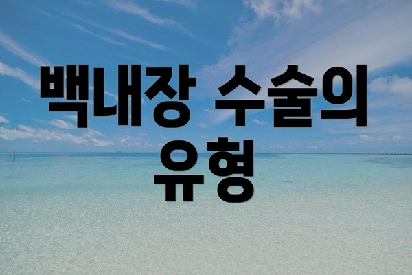 백내장 수술의 유형