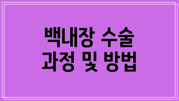 백내장 수술 과정 및 방법