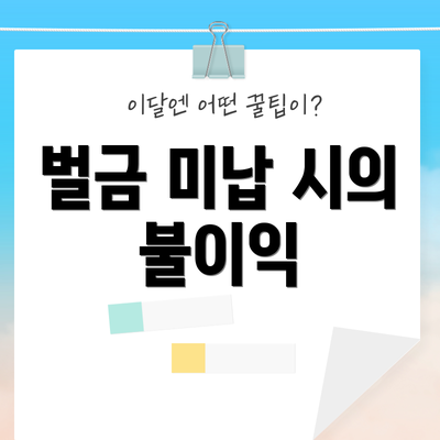 벌금 미납 시의 불이익