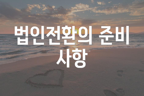 법인전환의 준비 사항