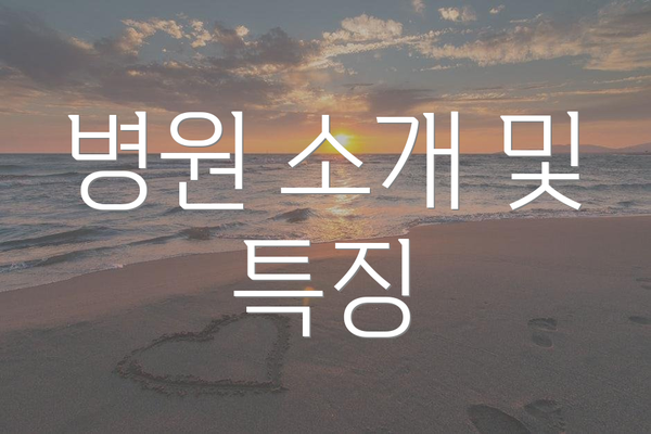 병원 소개 및 특징