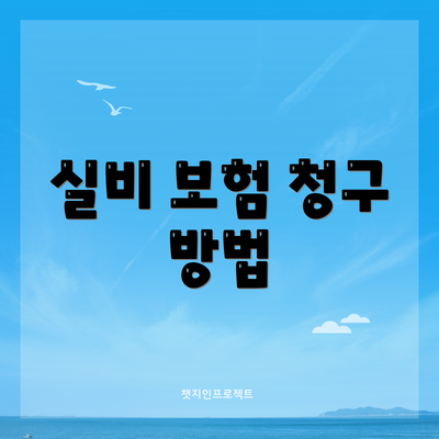 실비 보험 청구 방법