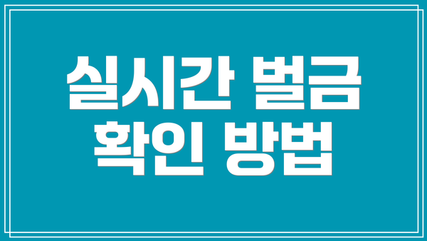 실시간 벌금 확인 방법