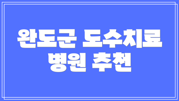 완도군 도수치료 병원 추천