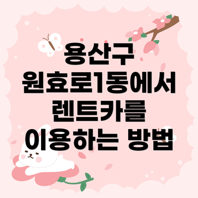 용산구 원효로1동에서 렌트카를 이용하는 방법