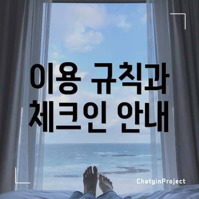 이용 규칙과 체크인 안내