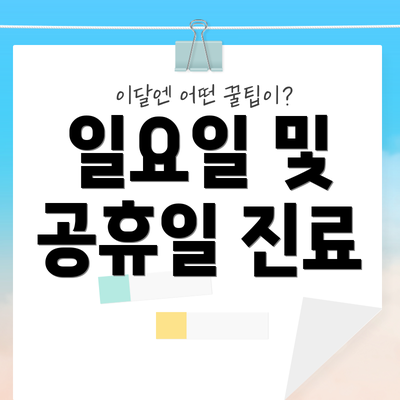 일요일 및 공휴일 진료
