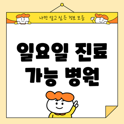 일요일 진료 가능 병원