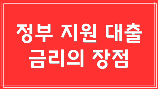 정부 지원 대출 금리의 장점