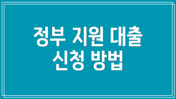 정부 지원 대출 신청 방법