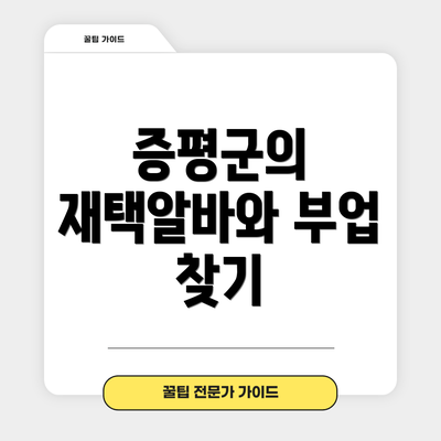 증평군의 재택알바와 부업 찾기
