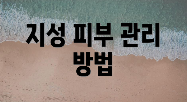지성 피부 관리 방법
