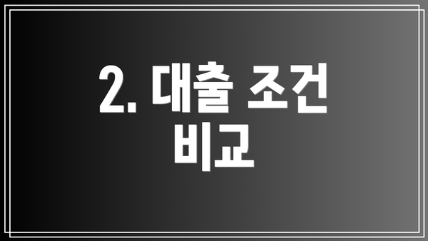 2. 대출 조건 비교