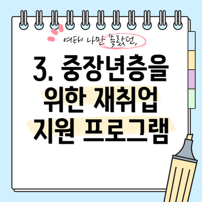 3. 중장년층을 위한 재취업 지원 프로그램