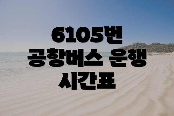 6105번 공항버스 운행 시간표