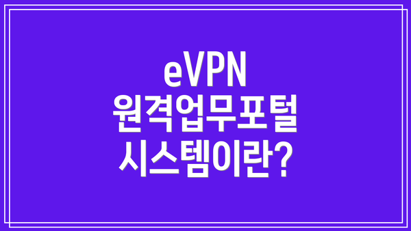 eVPN 원격업무포털 시스템이란?