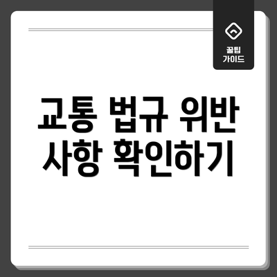 교통 법규 위반 사항 확인하기