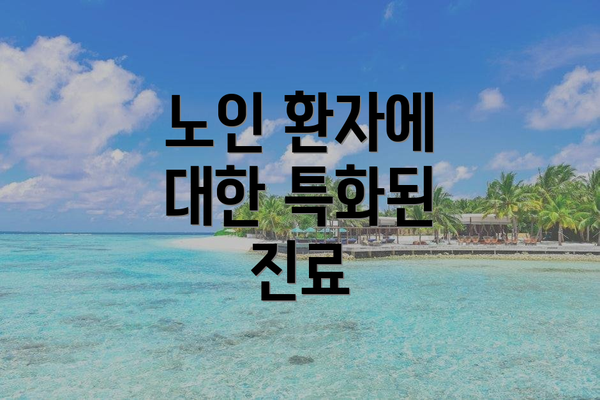 노인 환자에 대한 특화된 진료