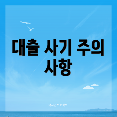 대출 사기 주의 사항