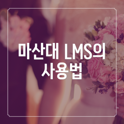 마산대 LMS의 사용법
