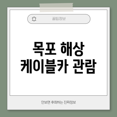 목포 해상 케이블카 관람