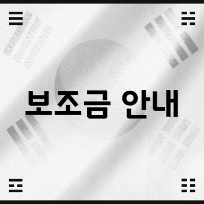 보조금 안내