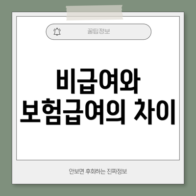 비급여와 보험급여의 차이