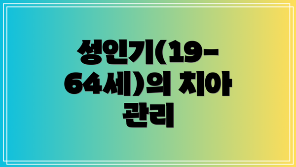 성인기(19-64세)의 치아 관리