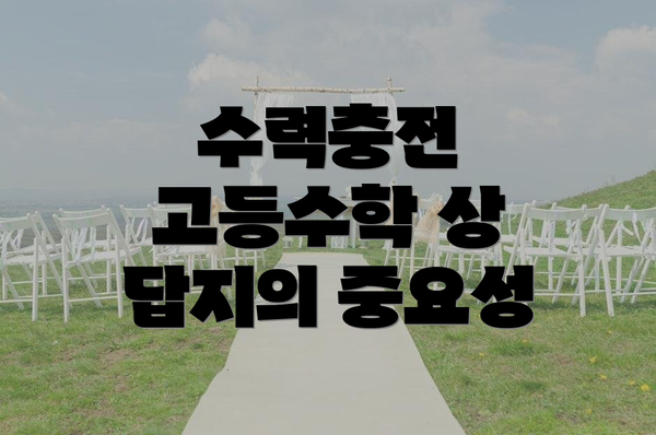 수력충전 고등수학 상 답지의 중요성