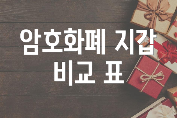 암호화폐 지갑 비교 표