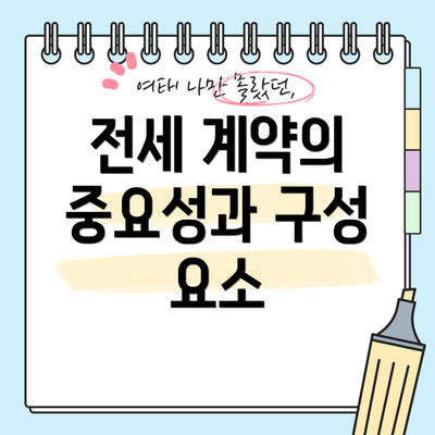 전세 계약의 중요성과 구성 요소
