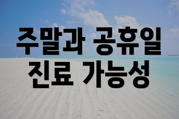 주말과 공휴일 진료 가능성