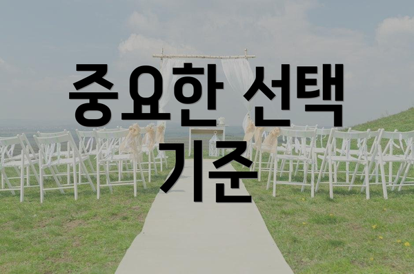 중요한 선택 기준