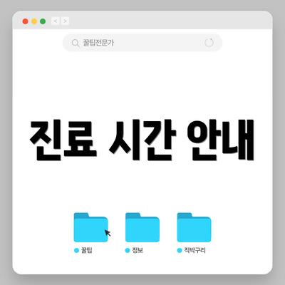 진료 시간 안내