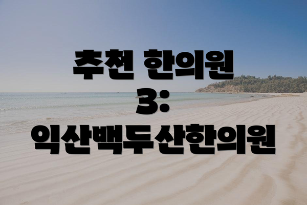 추천 한의원 3: 익산백두산한의원