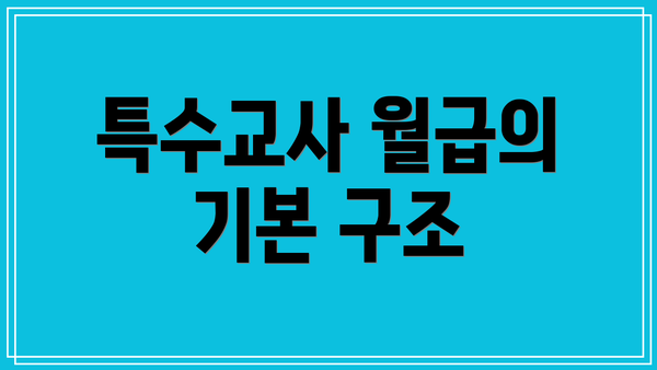 특수교사 월급의 기본 구조
