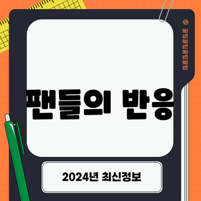 팬들의 반응