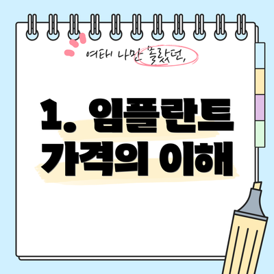 1. 임플란트 가격의 이해