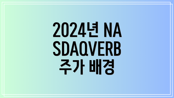 2024년 NASDAQVERB 주가 배경