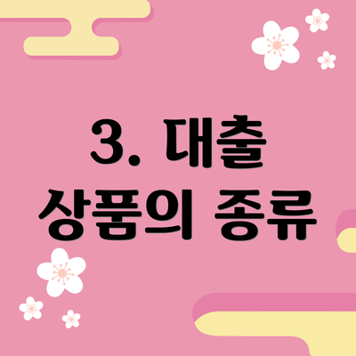 3. 대출 상품의 종류