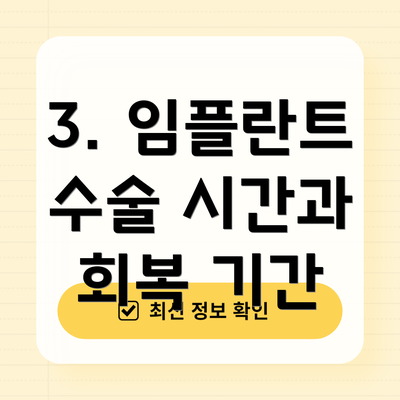 3. 임플란트 수술 시간과 회복 기간