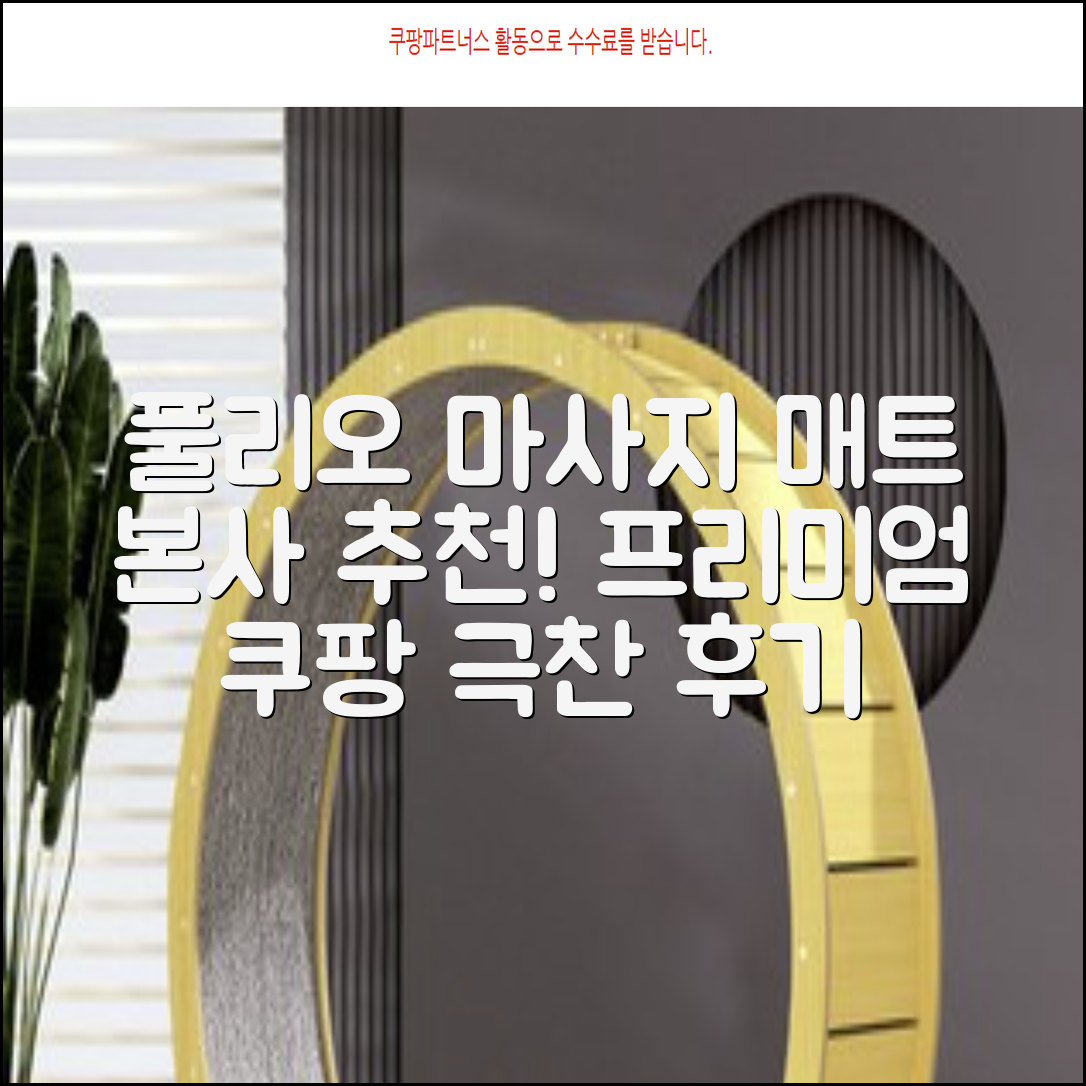 [풀리오 본사] 풀리오 프리미엄 마사지 매트 추천 리뷰