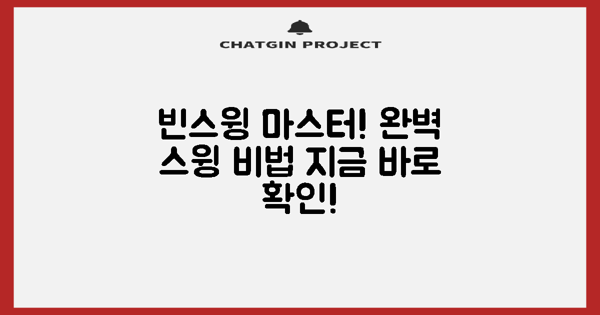 빈스윙, 완벽하게 마스터하세요